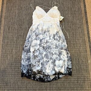 Signature by Sangria Black and White Floral Mini Dress